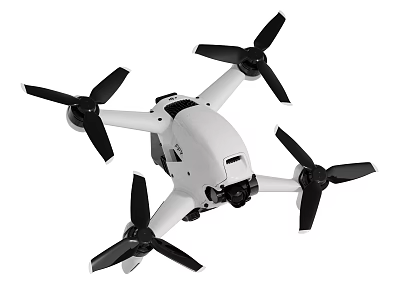 Smart Drone With White Body Four Rotors And HD Camera For Aerial Photography 3d model