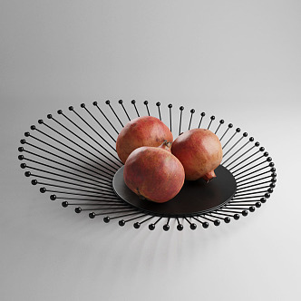 Modern pomegranate fruit plate 3d model