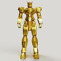 Golden Robot Figure Assembled With Shiny Building Blocks For Creative Play 3d model
