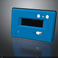 Blue Electronic Device Featuring Screen Control Buttons And Speaker Design