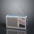 Vintage Silver Desktop Computer With Extendable Antenna And Classic Design Elements 3d model