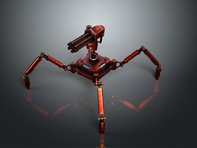 Turret Turntable Railgun Sci-fi Tower Defense Game Tower Defense Sci-fi Turret Game Turret Game Battery 3d model