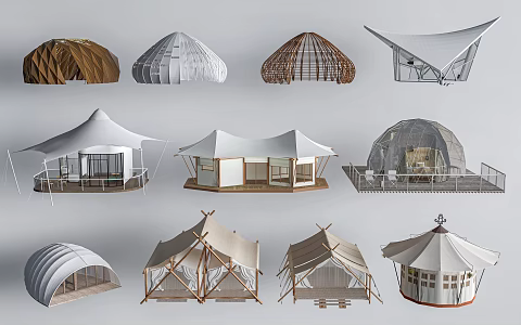 Modern Tent Hotel Camping Tent Tensioner Homestay Tent Homestay 3d model