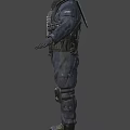 Dark Tactical Clothing With Protective Gear Multiple Pockets And Functional Design Elements 3d model