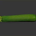 Fresh Green Zucchini Vegetable With Detailed Surface Texture Isolated On Gray Background