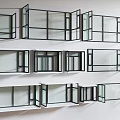 Modern Casement Windows With Various Open Designs And Aluminum Frames Showcase 3d model