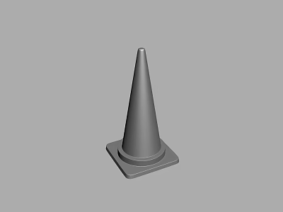 Gray Traffic Cone As Essential Road Facility For Construction Zone Safety With Square Base 3d model