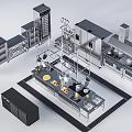 Commercial Stainless Steel Kitchen Equipment Including Ovens Stovetops Refrigerators And Worktables
