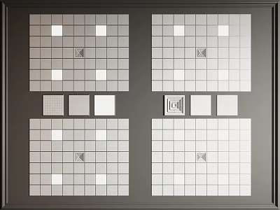 Sleek Modern Grid Ceiling With Modular Square Panels Lighting And Vents 3d model