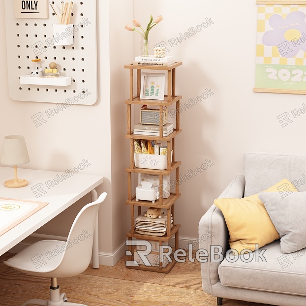 Bookshelf Storage Rack Storage Rack Display Rack Book Ornaments Snack Rack model