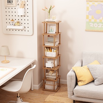 Bookshelf Storage Rack Storage Rack Display Rack Book Ornaments Snack Rack 3d model