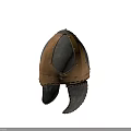 Authentic Medieval Warrior Outfit Featuring Metal Helmet And Leather Straps