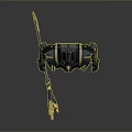Futuristic Armored Character Design With Black Gold Armor And Yellow Accents