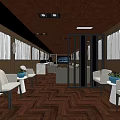 Hotel Guest Room Interior With Herringbone Wooden Flooring White Chairs And Curtains
