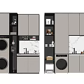 Modern Bathroom Cabinet Design With Storage Cabinets Washing Machine And Countertop