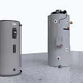 Two Standing Cylindrical Household Water Heaters For Home Hot Water Supply