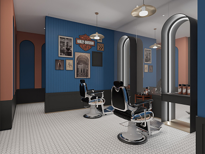 Modern Barber Shop 3d model