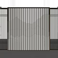 Modern Decorative Screen With Vertical Stripes And Mountain Pattern Design 3d model