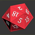 Red Polyhedral Commercial Equipment Dice With Numbered Faces For Business And Gaming Events