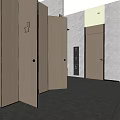 Public Toilet With White Urinals Stalls Tiled Walls And City View Window