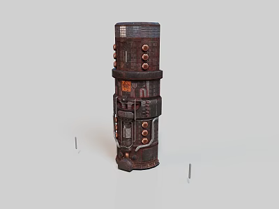 Complex Industrial Mechanical Equipment With Stacked Structural Layers And Circular Metal Knobs 3d model