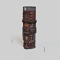 Complex Industrial Mechanical Equipment With Stacked Structural Layers And Circular Metal Knobs