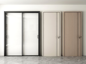 Modern swing door single door sliding door bedroom door kitchen door glass sliding door room door wooden door 3d model