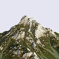 Garden Landscape Featuring Rocky Mountain Peaks And Lush Green Natural Slopes