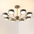 Modern Black Gold Chandelier With Multiple Round Lights For Interior Decoration Design 3d model
