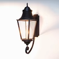 Black Classic Wall Lamp with Glass Shade Wall Mounted Vintage Design Illuminating White Wall