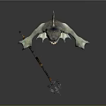 Spiked Head Shark Humanoid Game Character With Green Skin Sharp Teeth And Trident Weapon