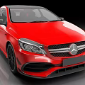 Red Mercedes Benz Compact Car Sporty Exterior Look