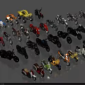 Various Types of Motorcycles Including Sports Bikes Scooters and Off Road Models