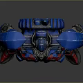 Blue And Red Mechanical Robot With Detailed Armor And 3D Design