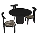 WestElm dining table and chair combination 3d model