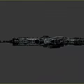 Mechanical Futuristic Weapon With Blue Black Finish And Intricate Chain Design
