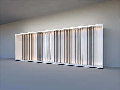 Modern Decorative Wall Panel With Vertical Colored Stripes And White Frame 3d model