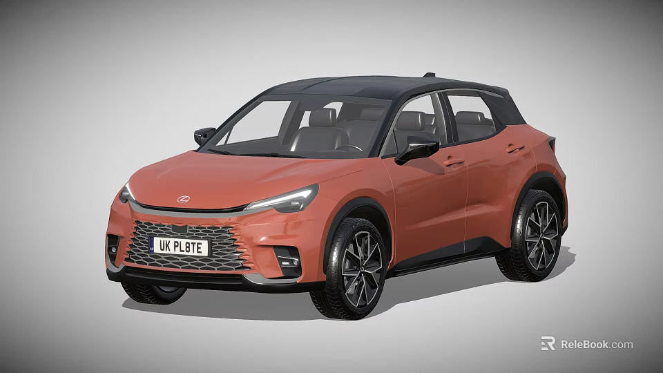 Orange Modern SUV Featuring Black Roof Sleek Exterior And Alloy Wheels 3d model 