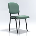 Modern Minimalist Light Green Single Chair With Black Metal Frame