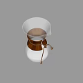 Hand Drip Coffee Maker With Glass Funnel Copper Accents And Dark Container Household Kitchen Tool