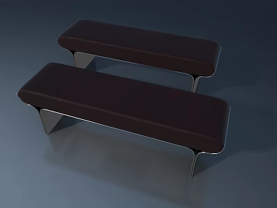 Modern Dark Brown Hinged Door With Smooth Surface And Metal Frame Design 3d model