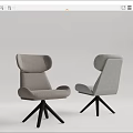 Modern Office Chair With Light Gray Fabric Wide Backrest And Black Base