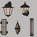 Modern Wall Lamps With Black Metal Frames Glass Shades And Various Designs