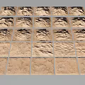 Collection of Various Square Texture Samples in Natural Beige and Brown Tones Arranged Neatly