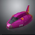 Pink Streamlined Spaceship With Orange Patterns And Number 05 For Space Exploration