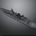 Advanced Modern Naval Warship With Deck Radar Weapon Systems And Equipment