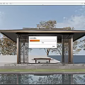 New Chinese Pavilion Landscape Pavilion Courtyard Pavilion Gazebo 3d model