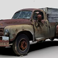 Vintage Rusty Truck With Weathered Body Classic Wooden Bed And Old Exterior