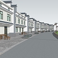 Modern Folk House Huizhou Rural Folk House Street 3d model