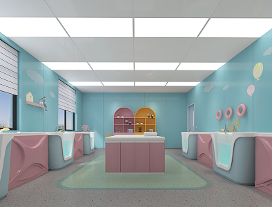 Modern children's bath shop children's bath baby bath 3d model